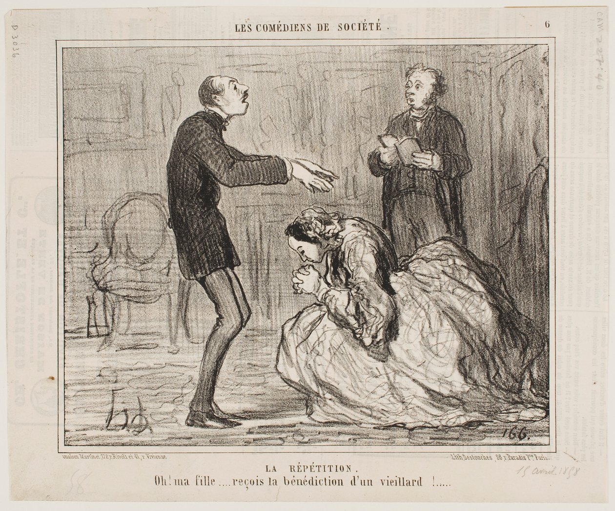 Repetitie door Honoré Daumier