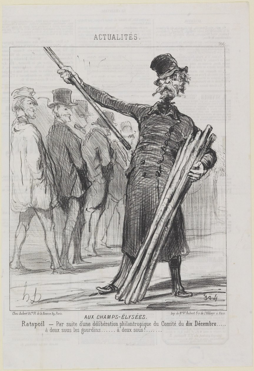 Ratapoil. Op de Champs-Élysées door Honoré Daumier