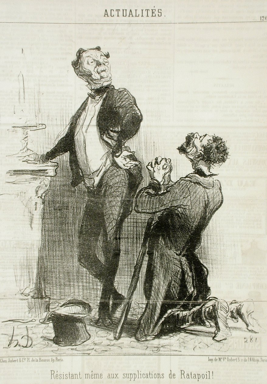 Ongevoelig ... voor Ratapoils smeekbeden door Honoré Daumier