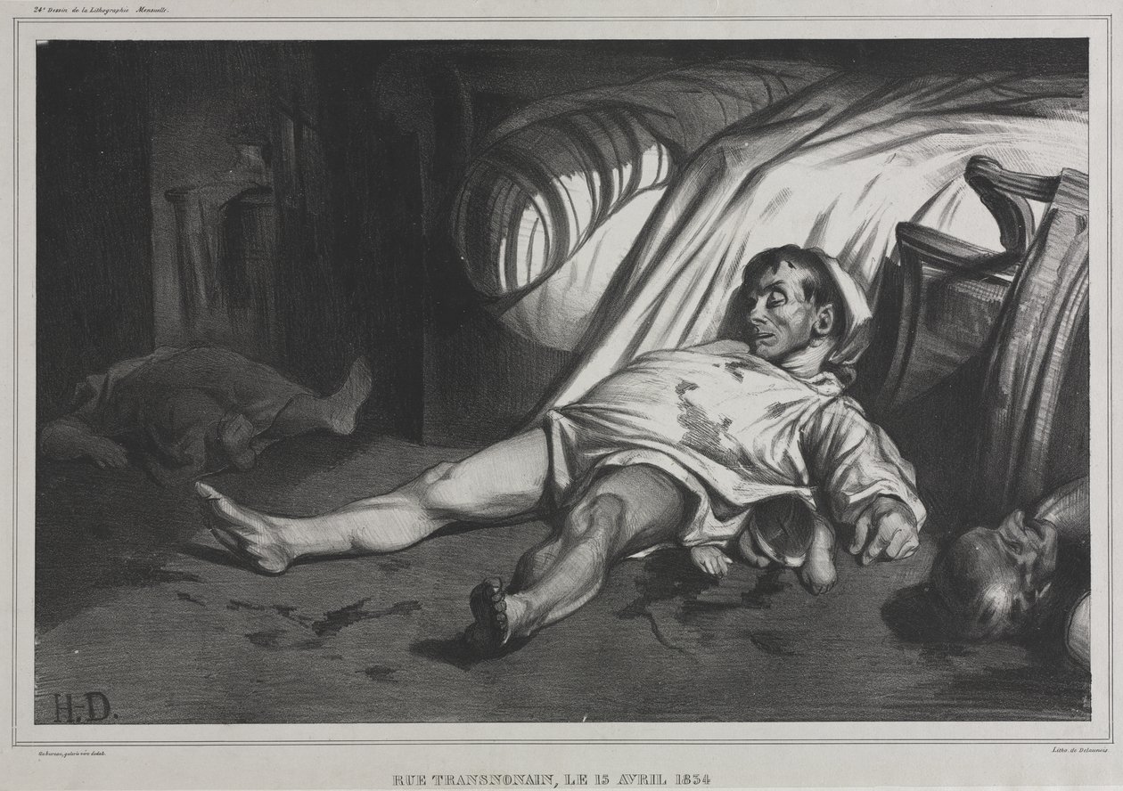 Rue Transnonain, 15 april 1834 door Honoré Daumier