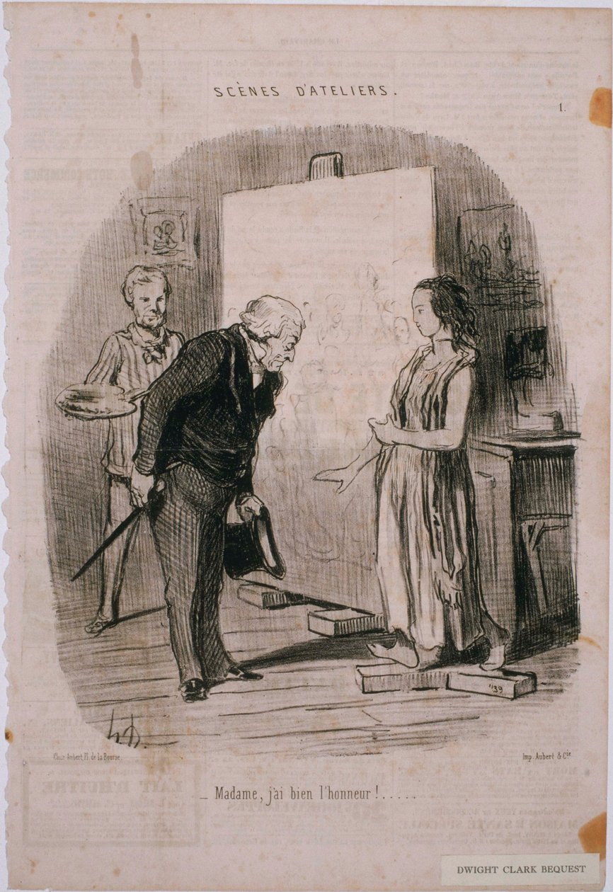 Scènes uit het atelier: Mevrouw, het is mij een grote eer!... door Honoré Daumier