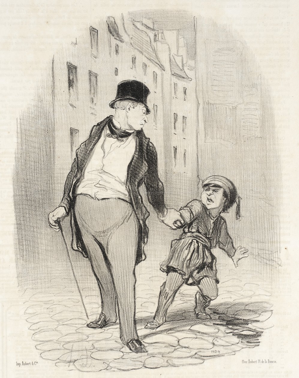 Als je niet sneller dan dat naar school komt door Honoré Daumier