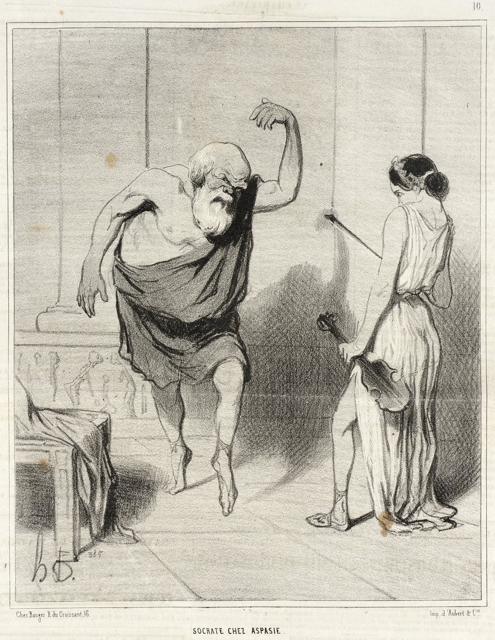 Socrates bij Aspasia door Honoré Daumier