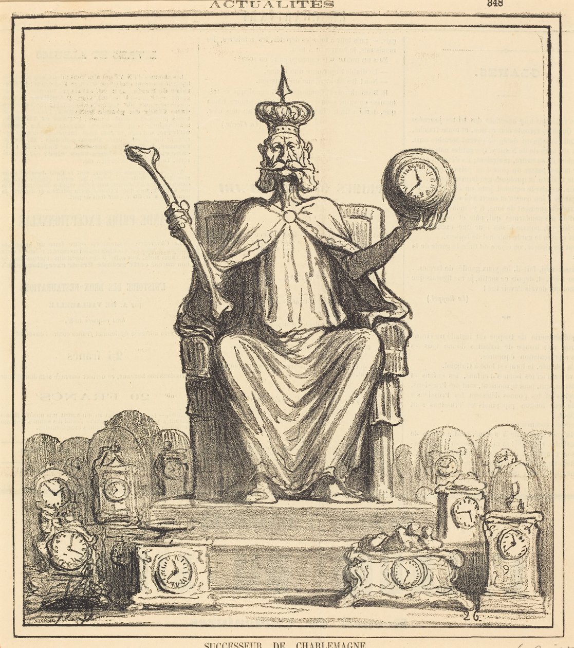 Opvolger van Karel de Grote door Honoré Daumier