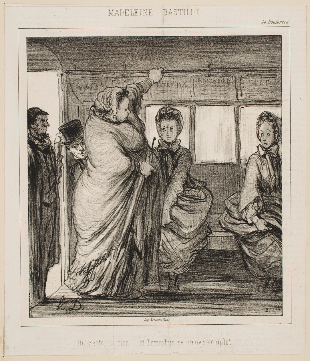 De buslijn Madeleine-Bastille door Honoré Daumier
