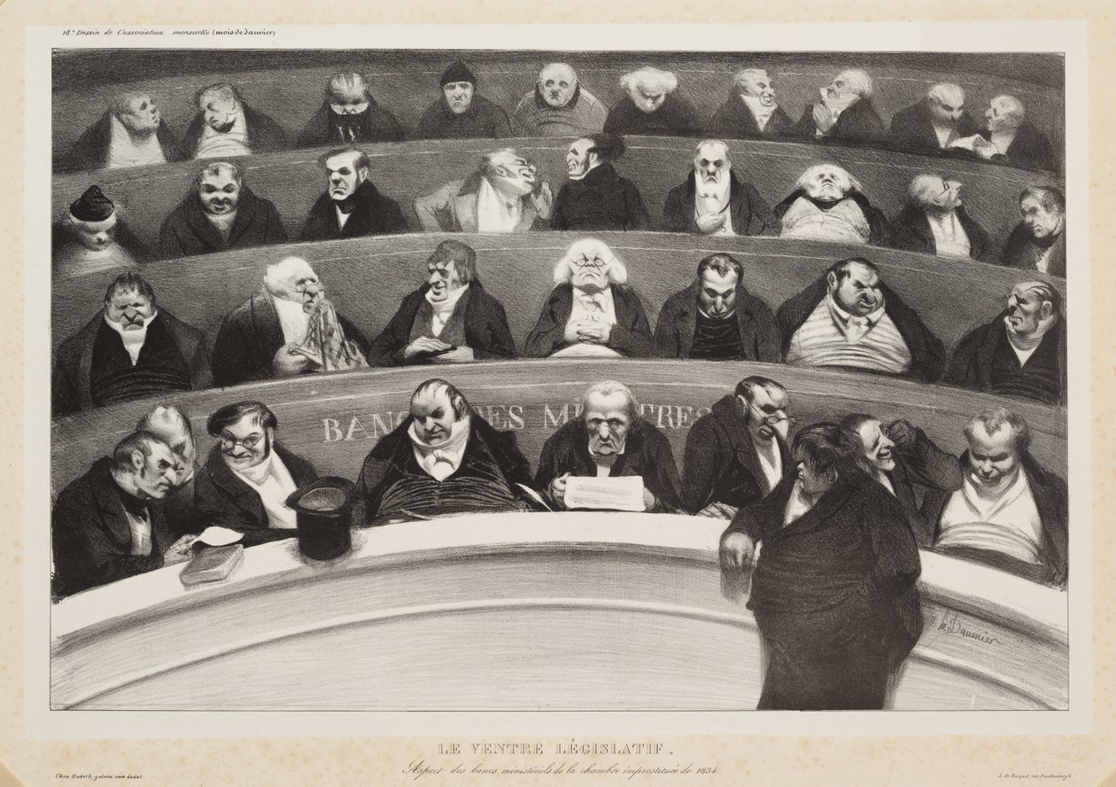 De wetgevende buik (Le ventre législatif) door Honoré Daumier