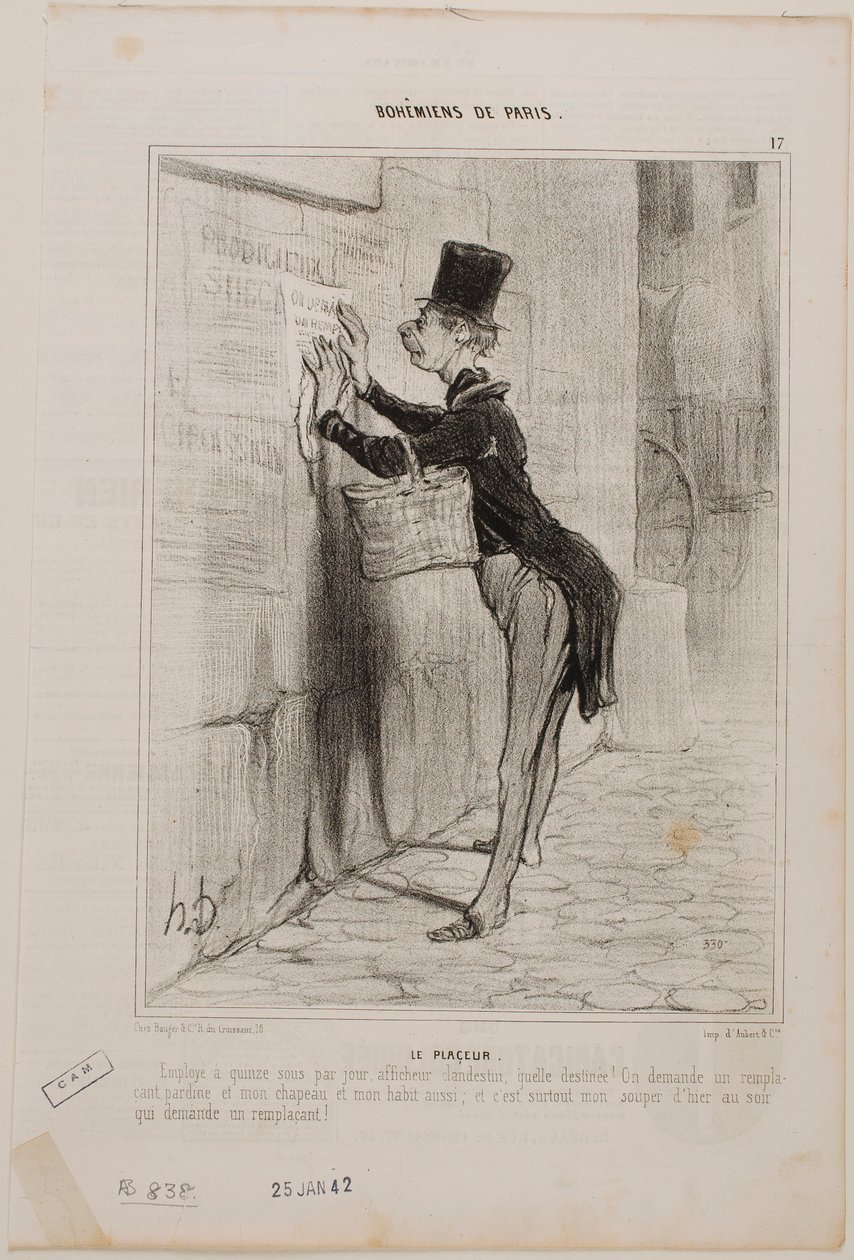 De affichesman door Honoré Daumier