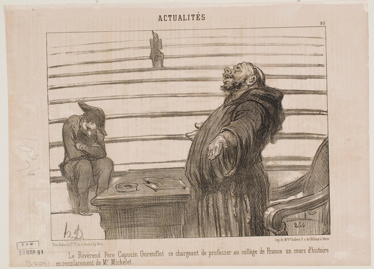 De eerwaarde pater van de kapucijnenorde door Honoré Daumier