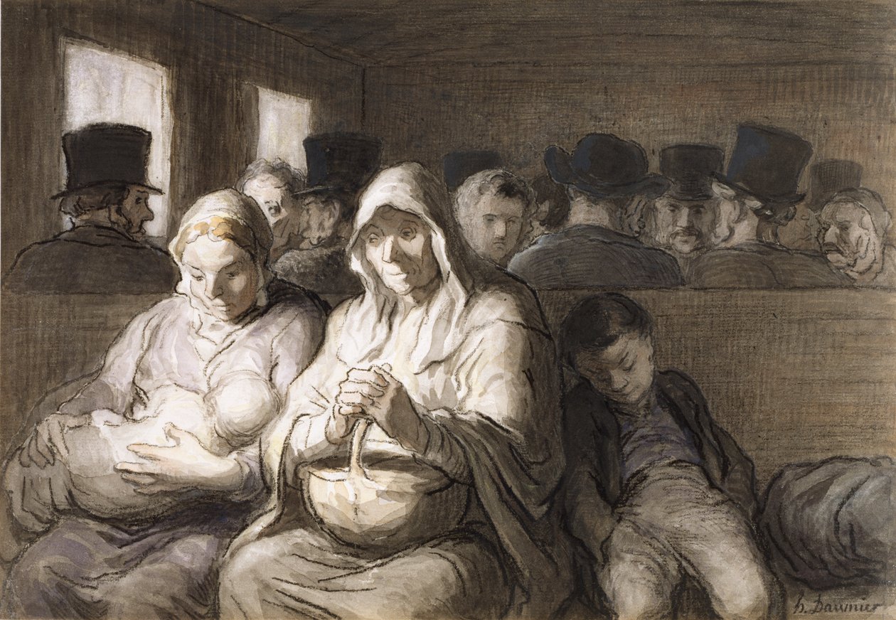 De derdeklasrijtuig door Honoré Daumier