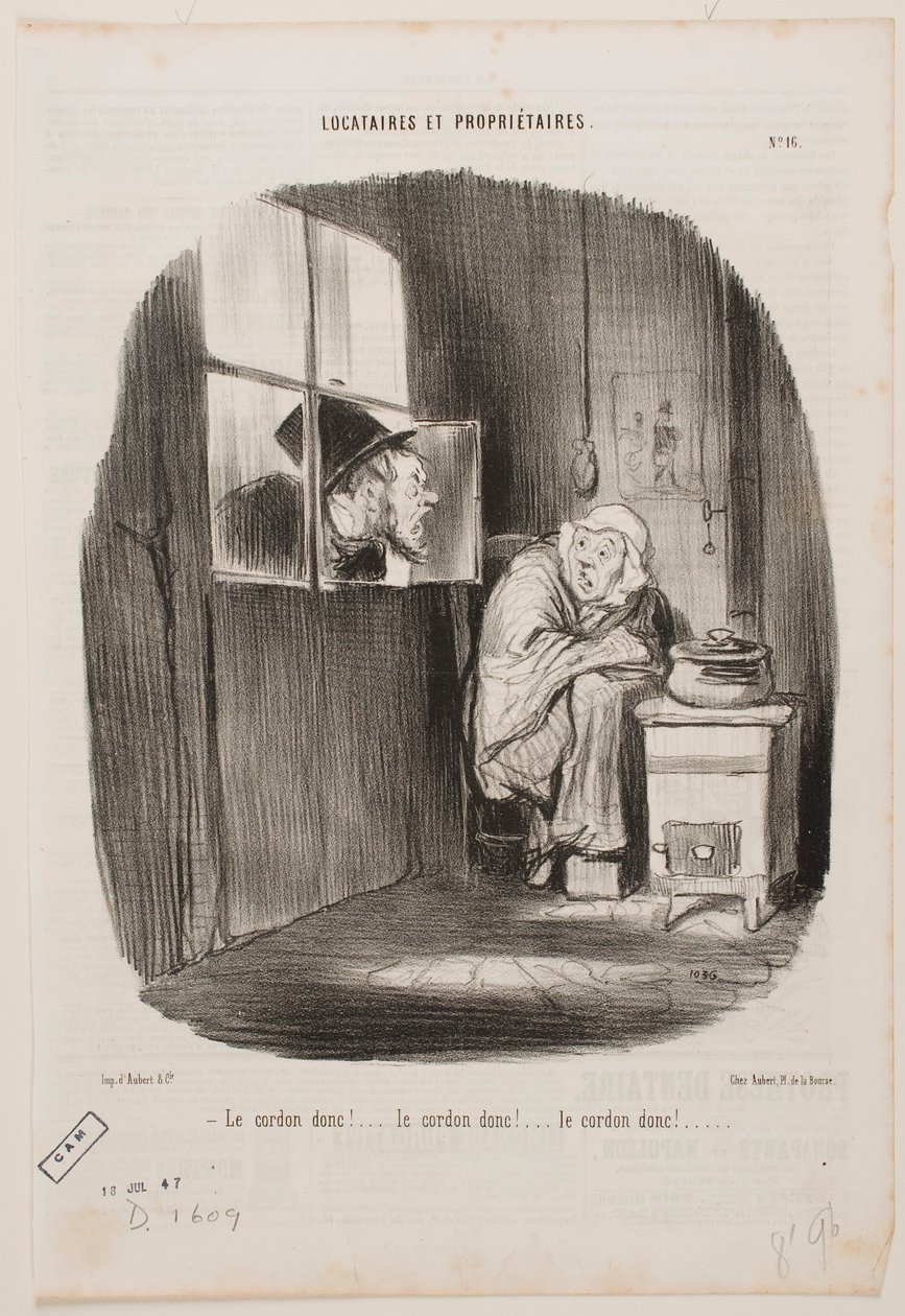 Dan het snoer dus!… door Honoré Daumier