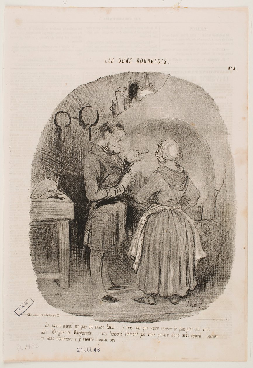 De eierdooier is niet genoeg geklopt. door Honoré Daumier