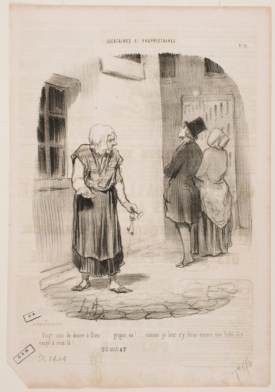 De laatste twintig cent gingen naar God… Scoorge… door Honoré Daumier