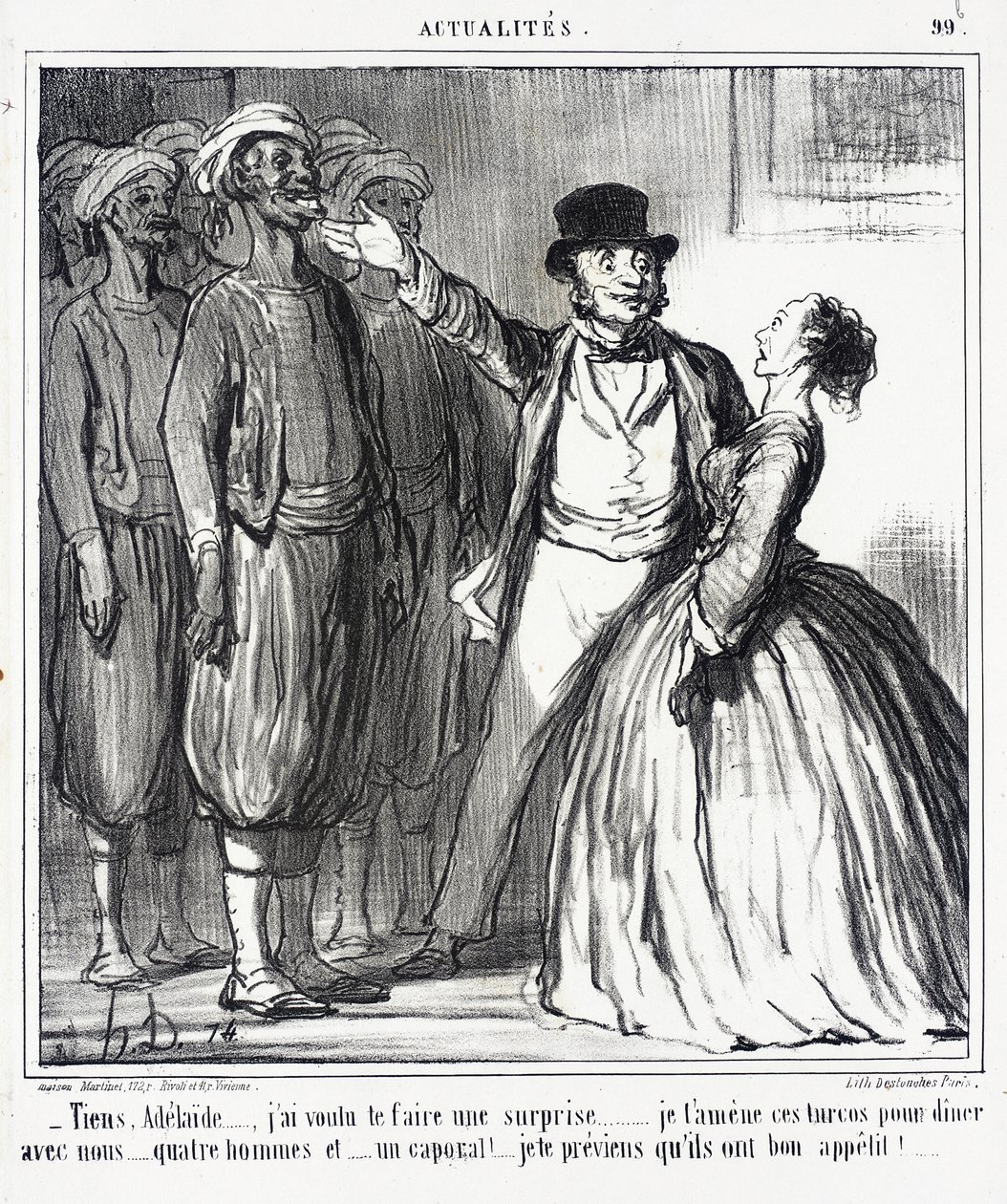 Kijk, Adélaïde... ik wilde je verrassen... door Honoré Daumier