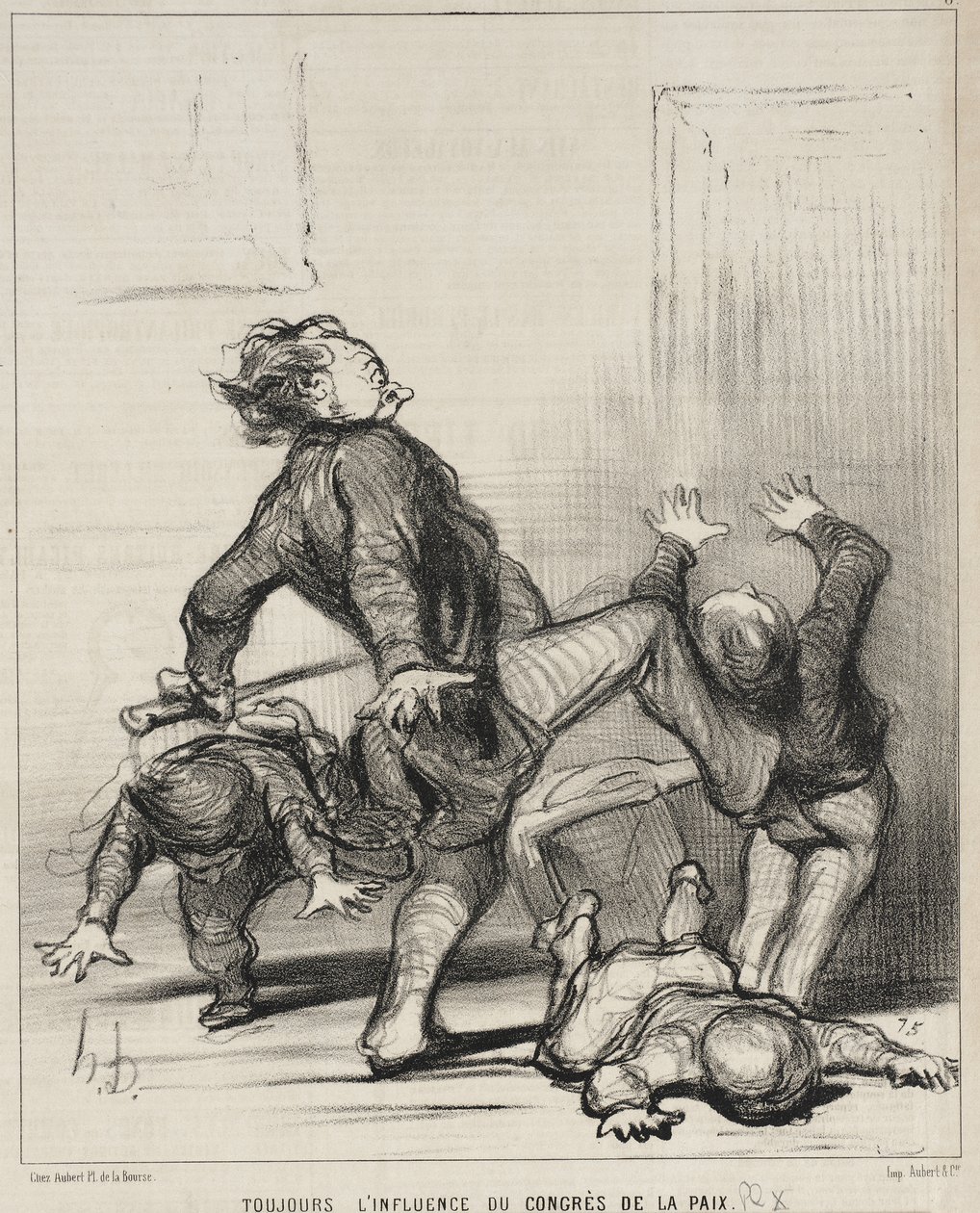 Nog steeds de invloed van het Vredescongres door Honoré Daumier