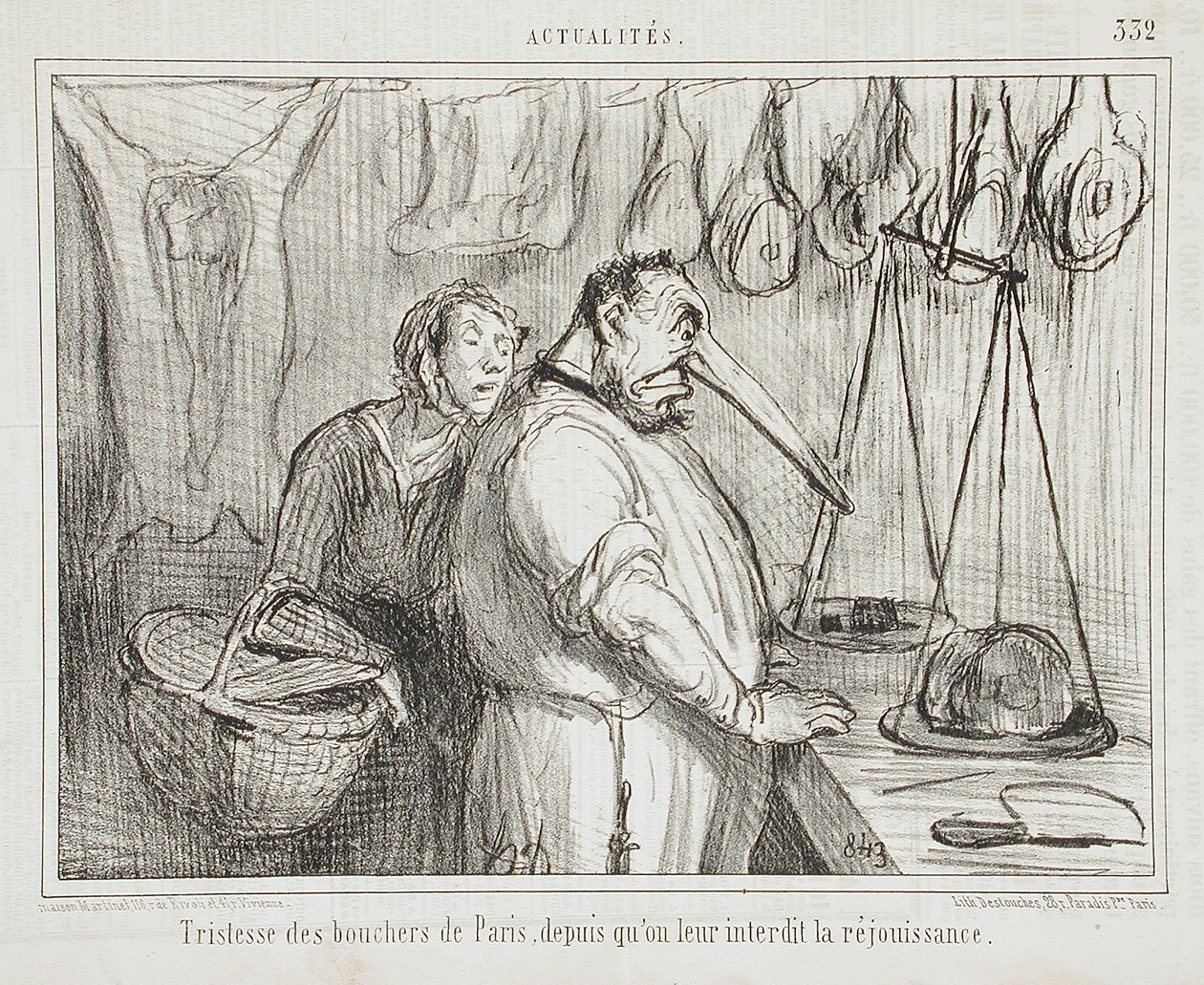 Droefheid van de slagers van Parijs... door Honoré Daumier