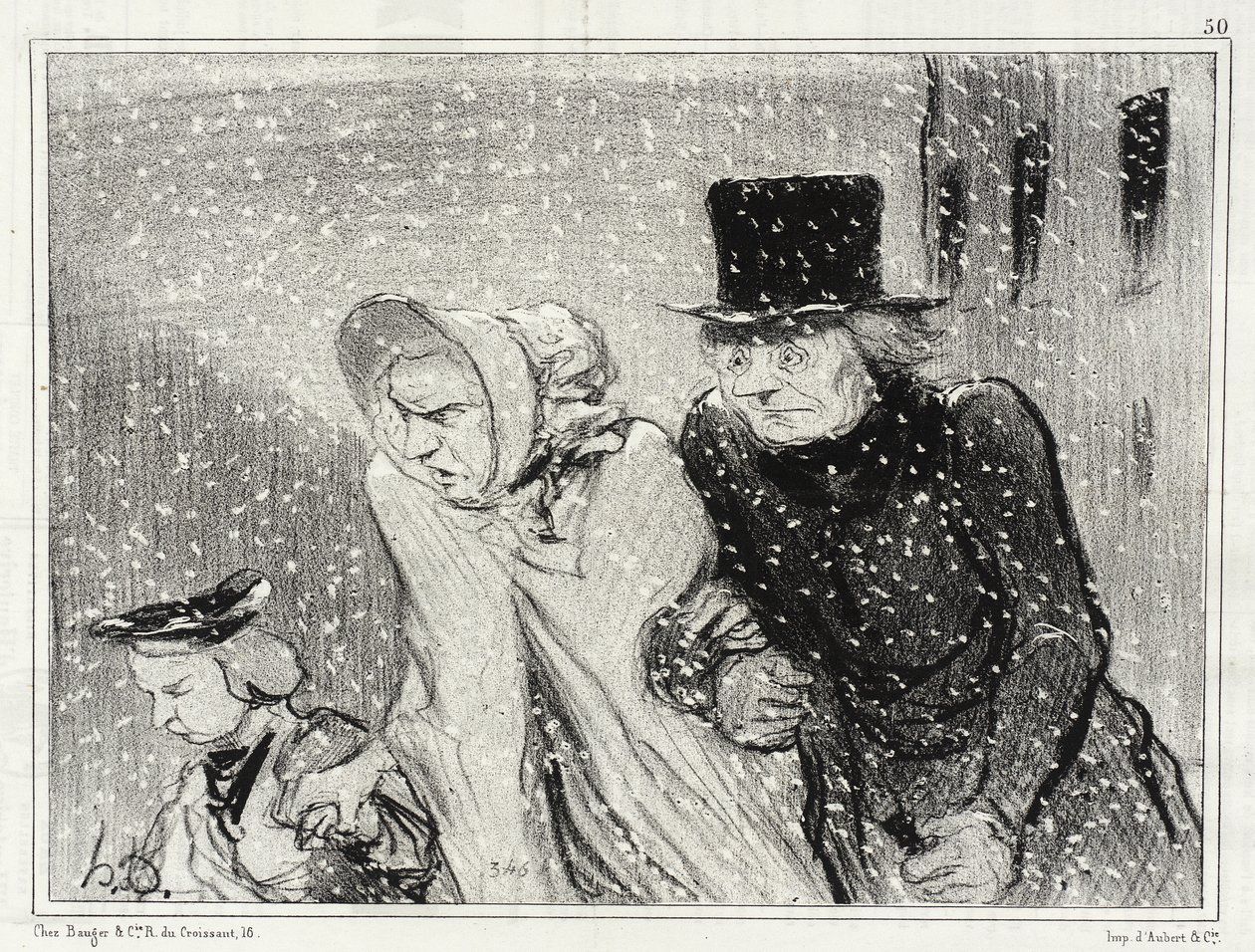 Je verveelt me, mijn vrouw!... Al een uur lang... door Honoré Daumier