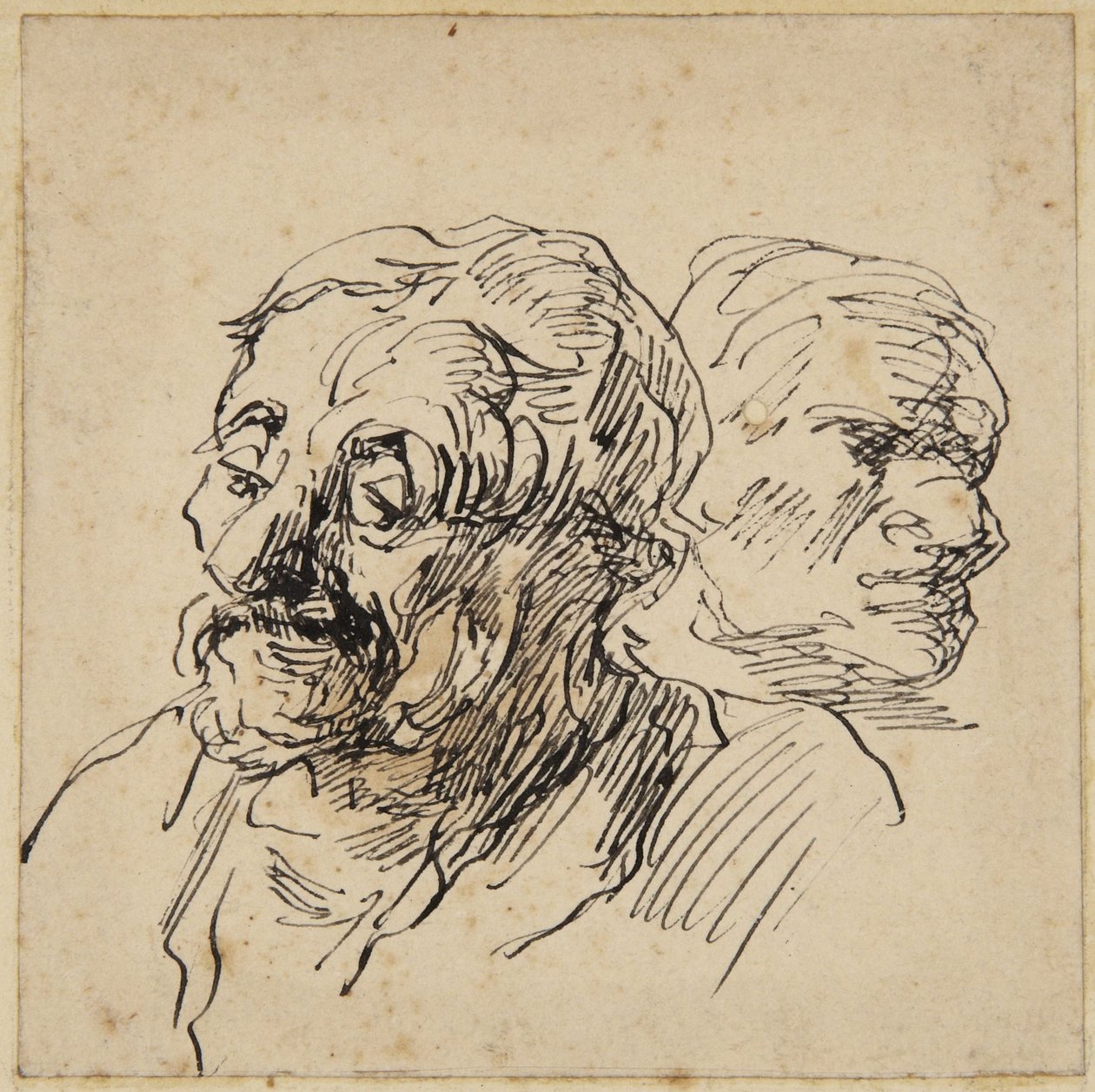 Twee hoofden door Honoré Daumier
