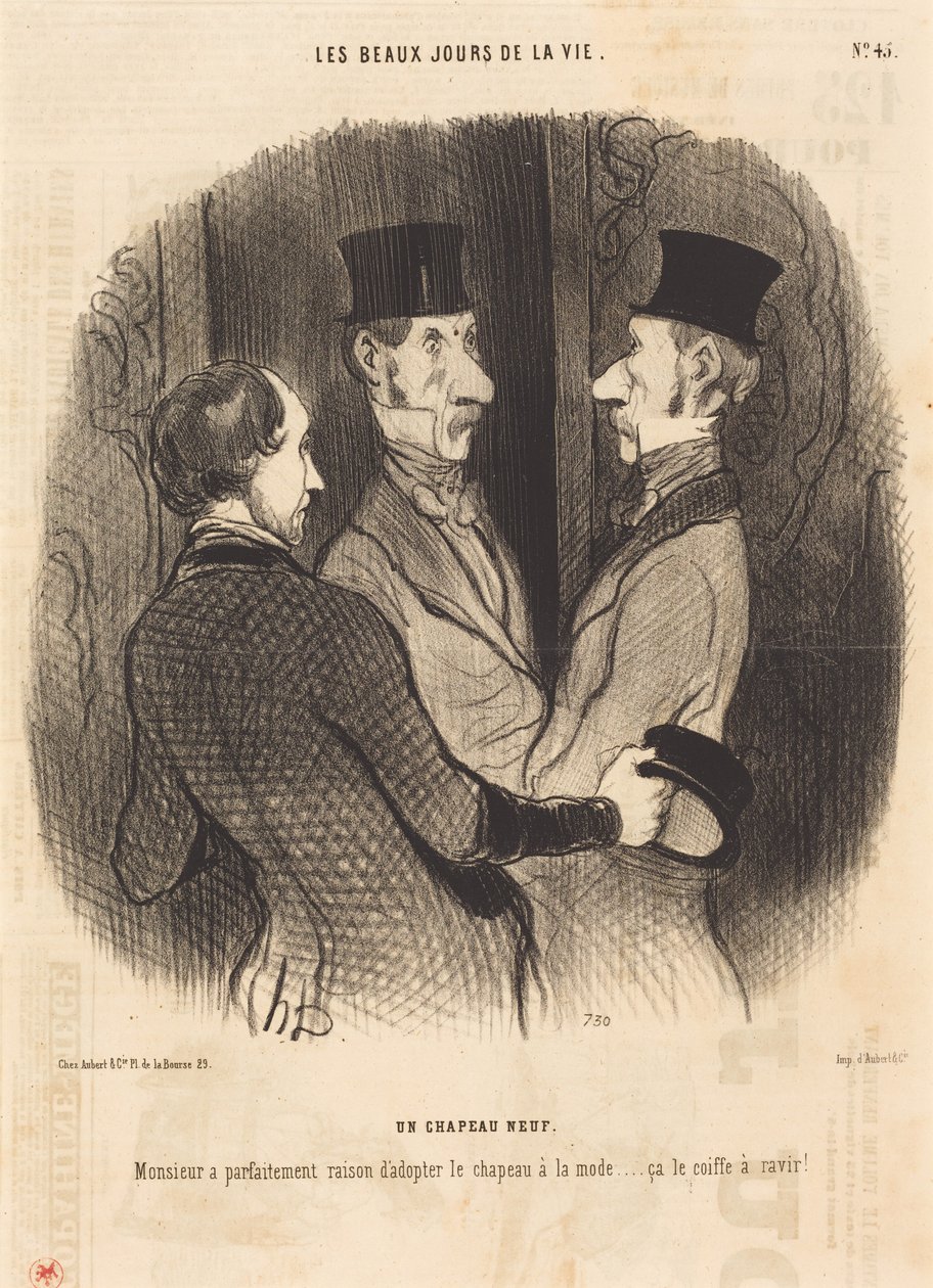 Een nieuwe hoed door Honoré Daumier