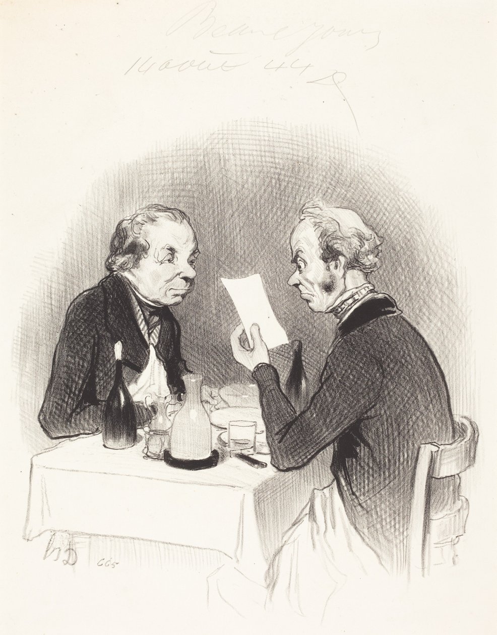 Een magere maaltijd door Honoré Daumier