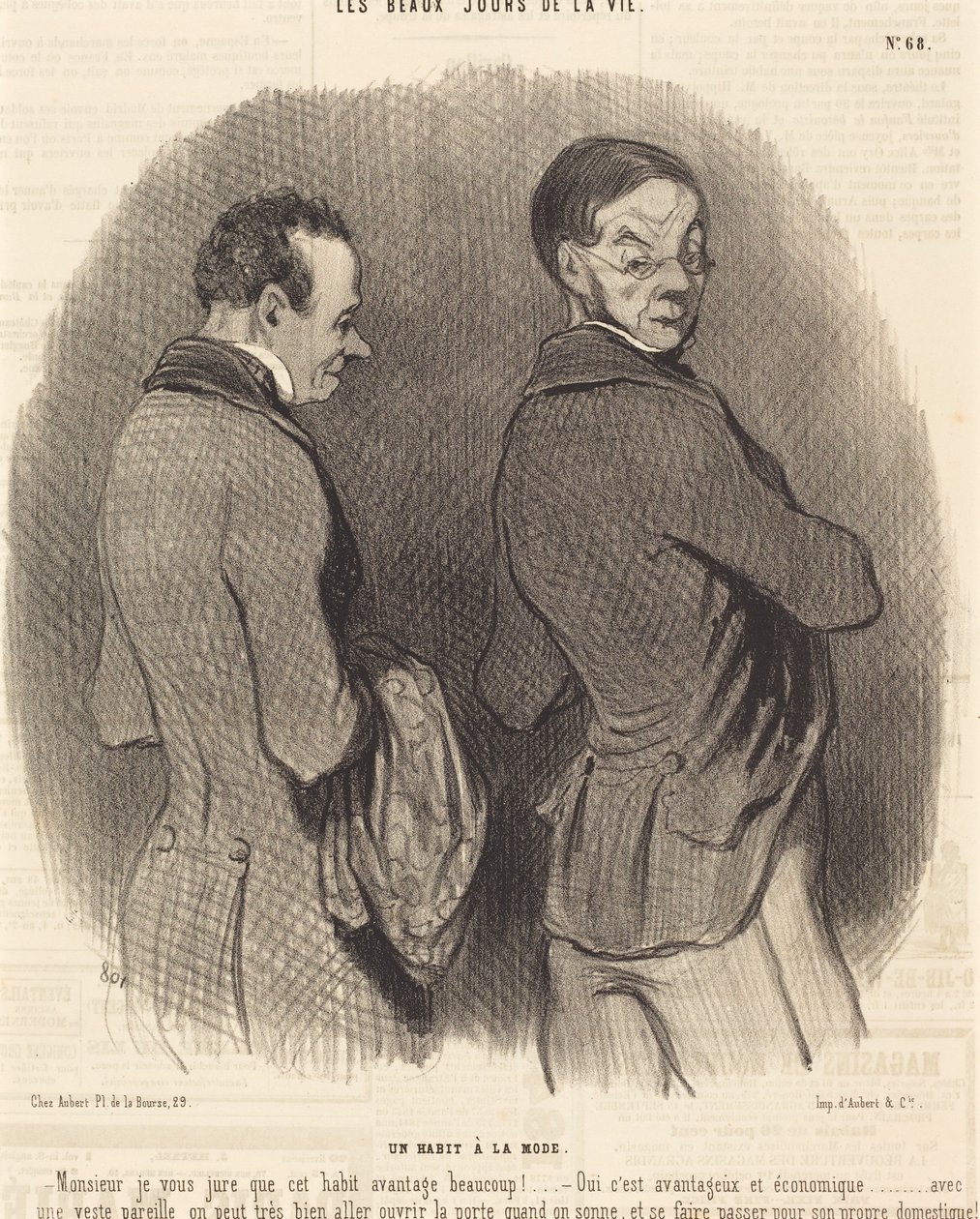 Een modieus kledingstuk door Honoré Daumier