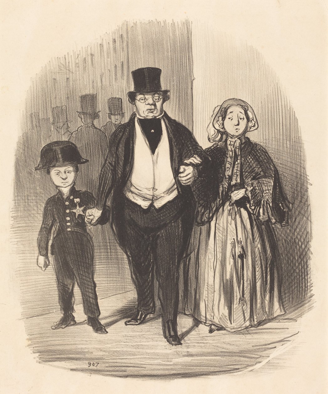 Een jonge man die de hoop is... van de familie Badinguet door Honoré Daumier