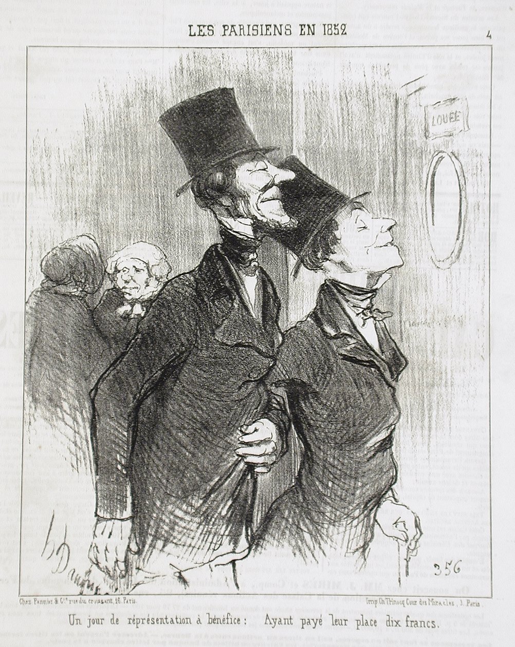 Een dag van een benefietvoorstelling! door Honoré Daumier