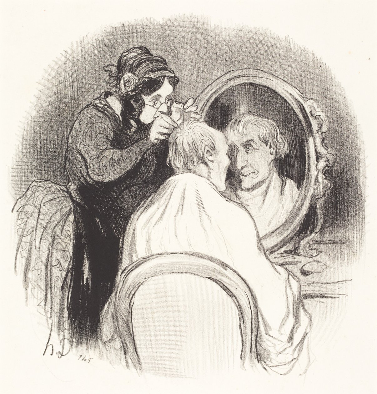 Een Heer die te Jong Wordt Gemaakt door Honoré Daumier