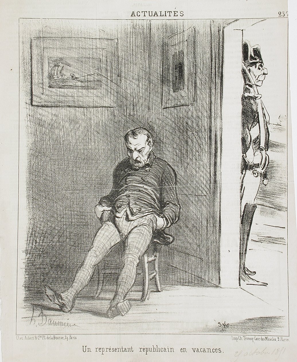 Een Republikeins congreslid op vakantie door Honoré Daumier