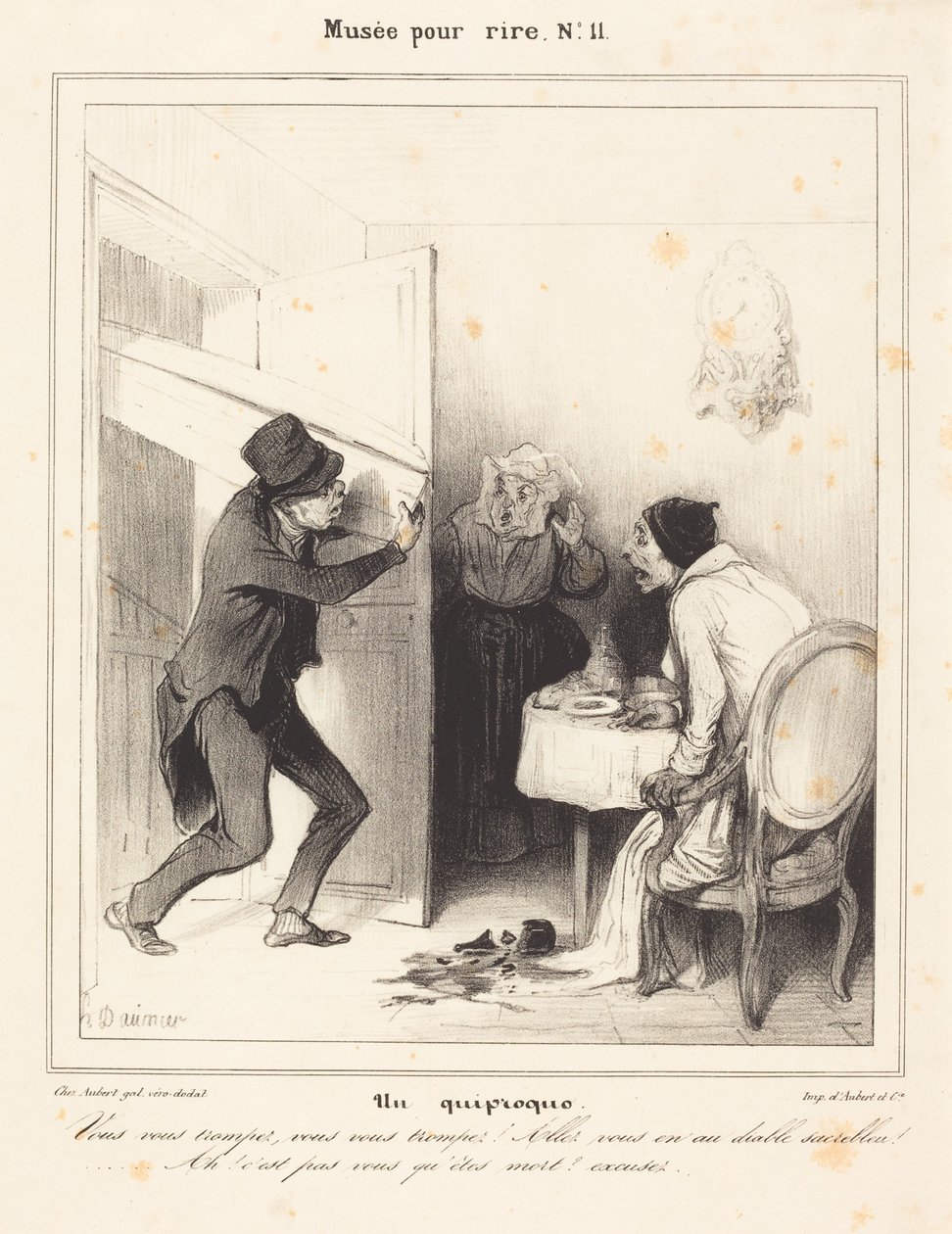 Een misverstand - U vergist zich... ga... naar de duivel... door Honoré Daumier