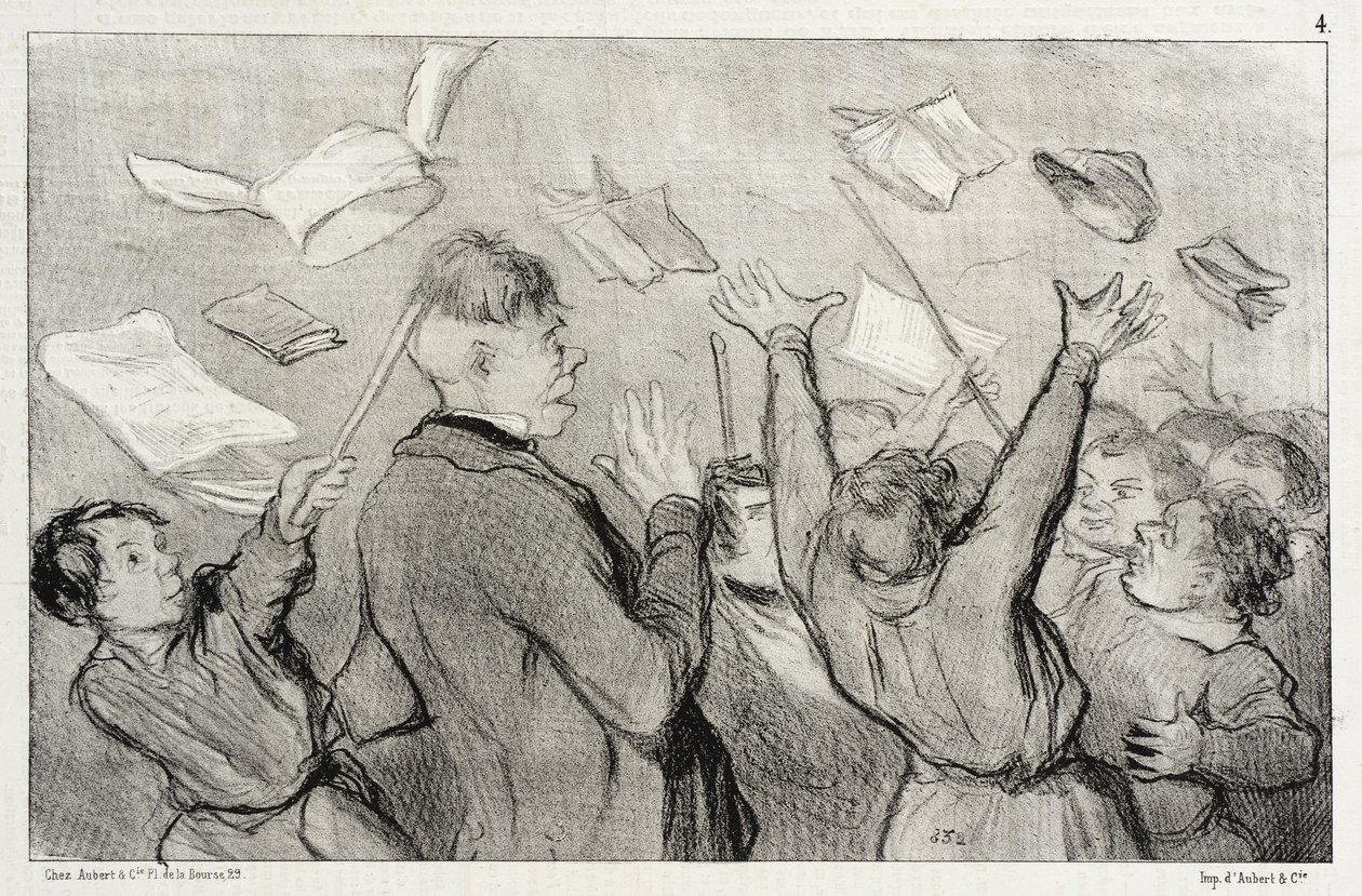 Een oproer door Honoré Daumier