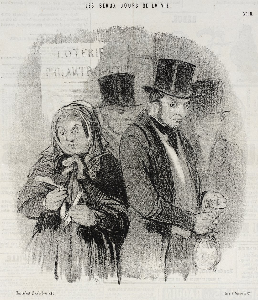 Een liefdadigheidsloterij door Honoré Daumier