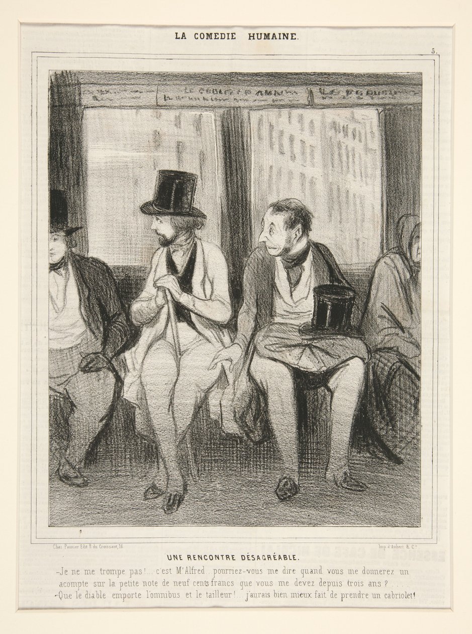 Een onaangename ontmoeting, uit *La Comédie humaine* door Honoré Daumier