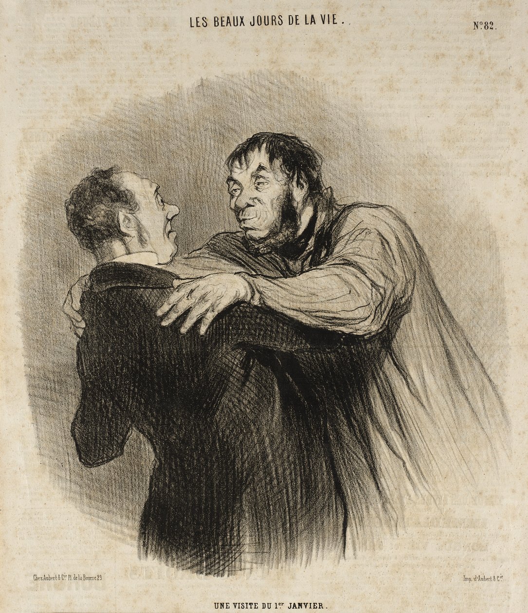 Een bezoek op 1 januari door Honoré Daumier
