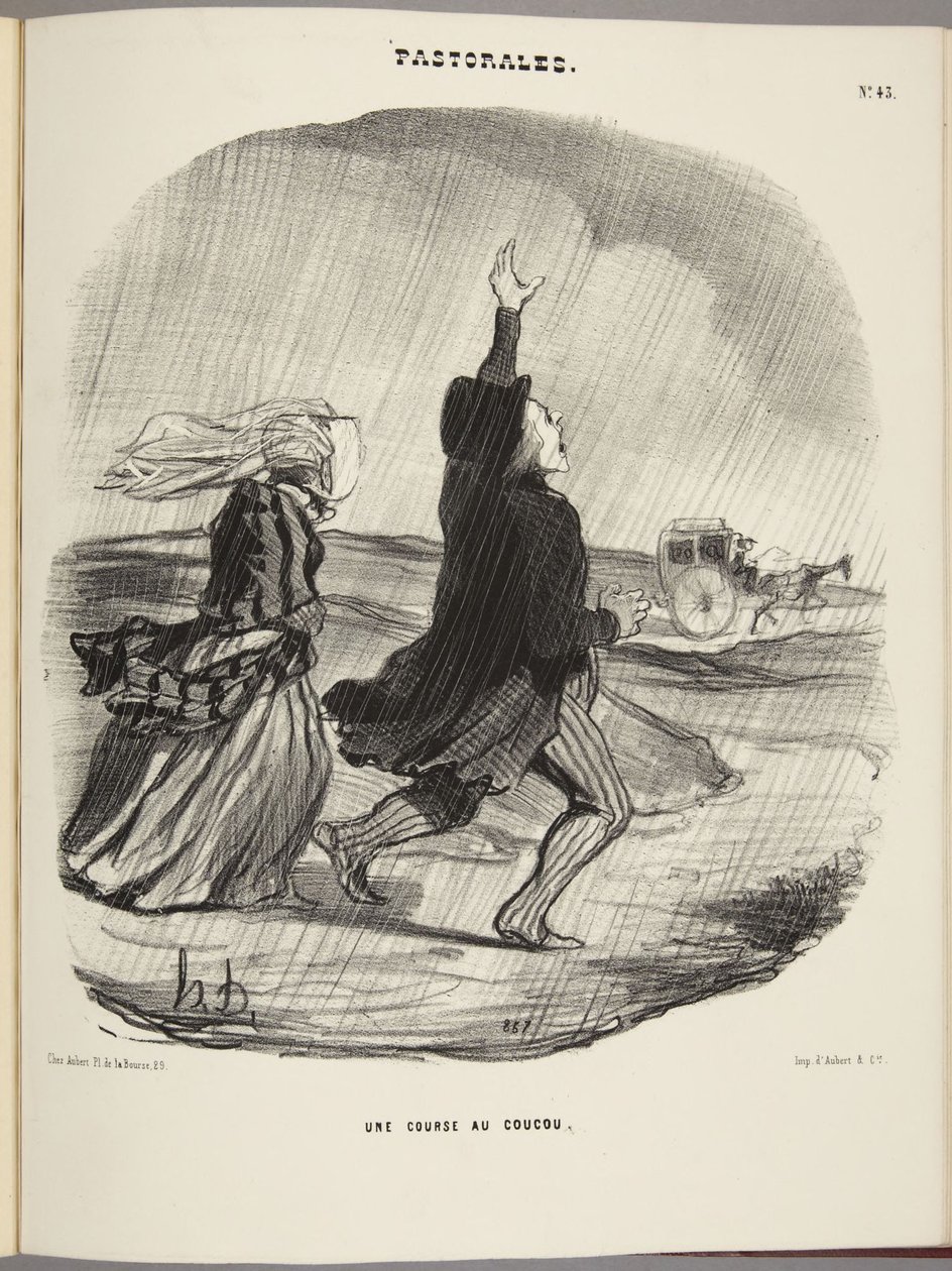 Een koekoeksrace door Honoré Daumier