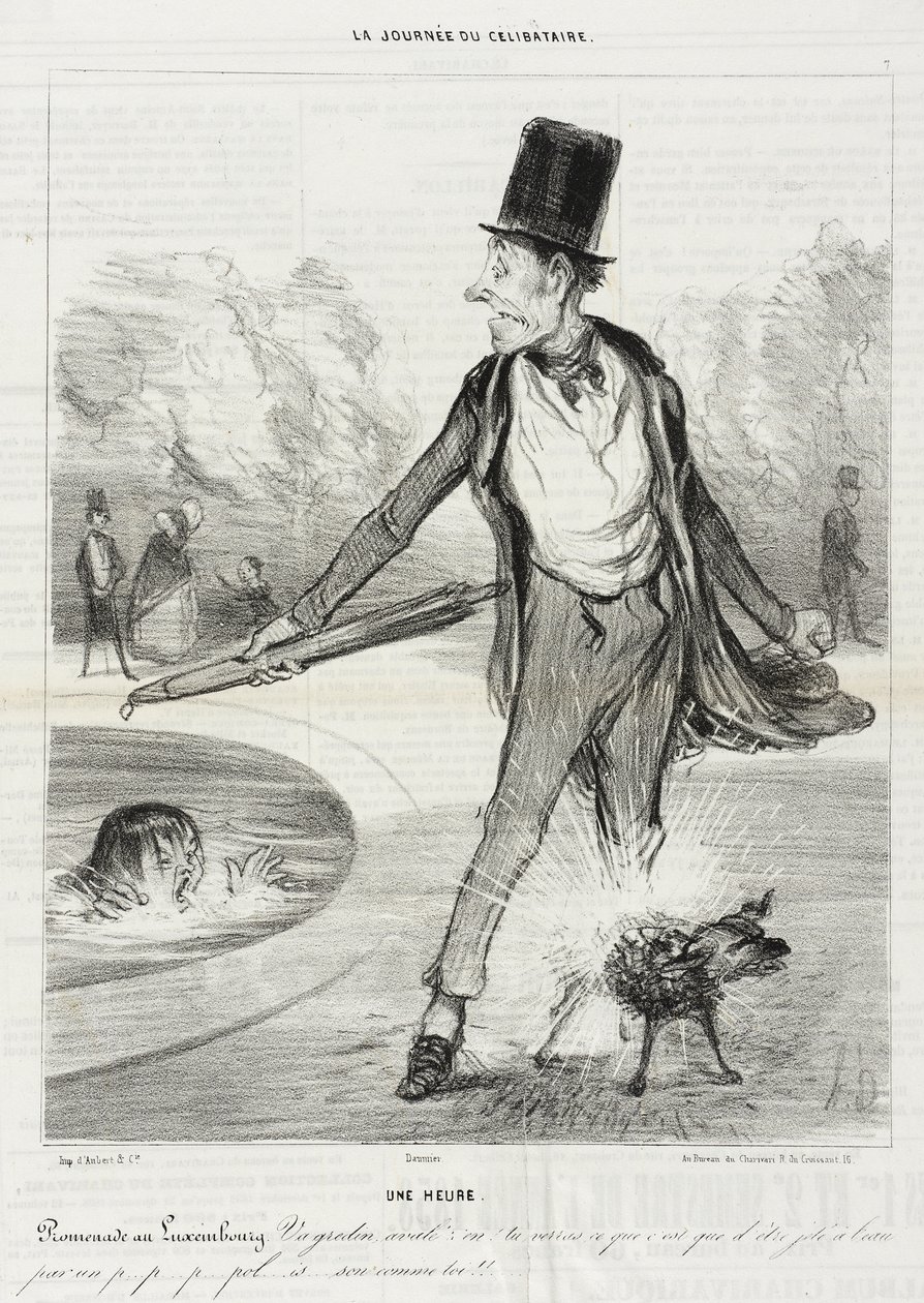 Een uur - Wandeling door het Luxembourg-park door Honoré Daumier