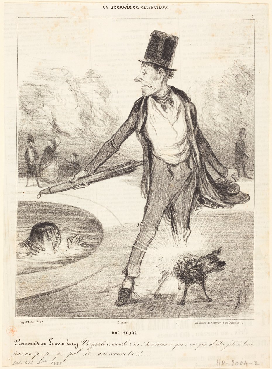 Een uur - Wandeling in de Jardin du Luxembourg door Honoré Daumier