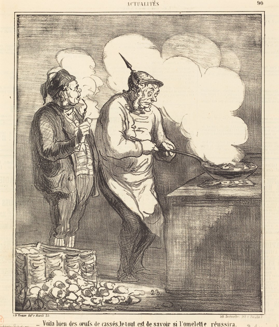 Daar zijn heel wat eieren gebroken... door Honoré Daumier