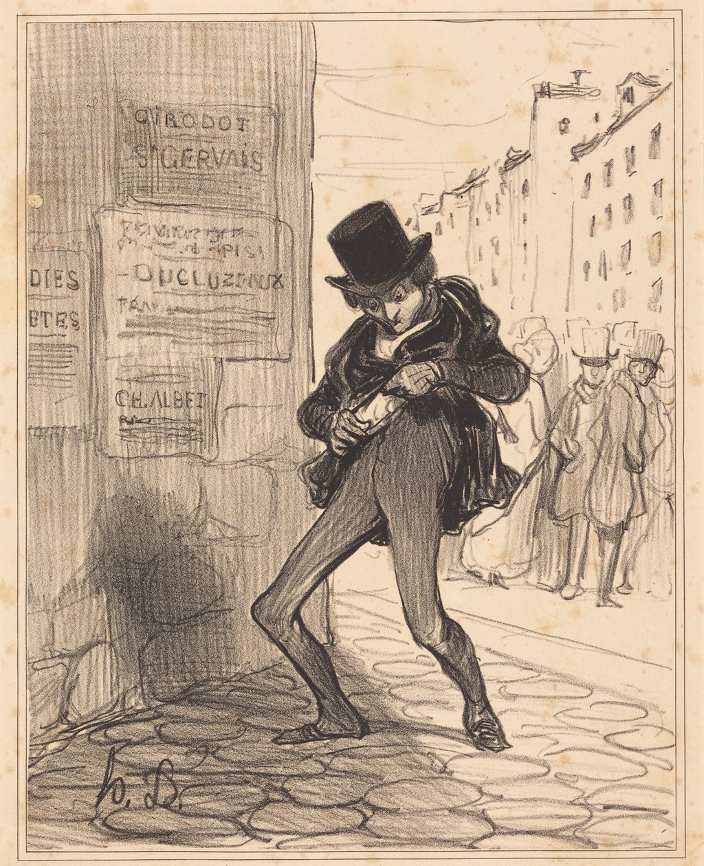 Gestolen!... De straat is leeg... door Honoré Daumier