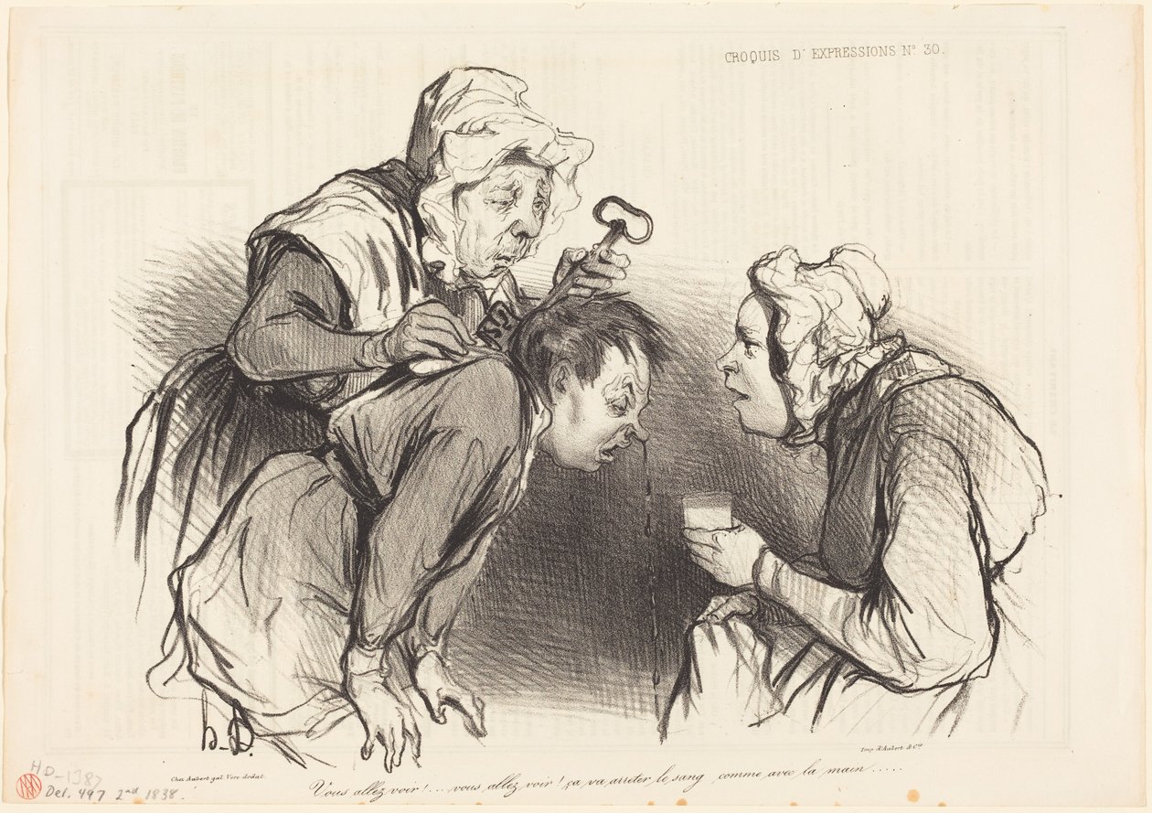 Je zult het wel zien!... Het zal het bloeden stoppen... door Honoré Daumier