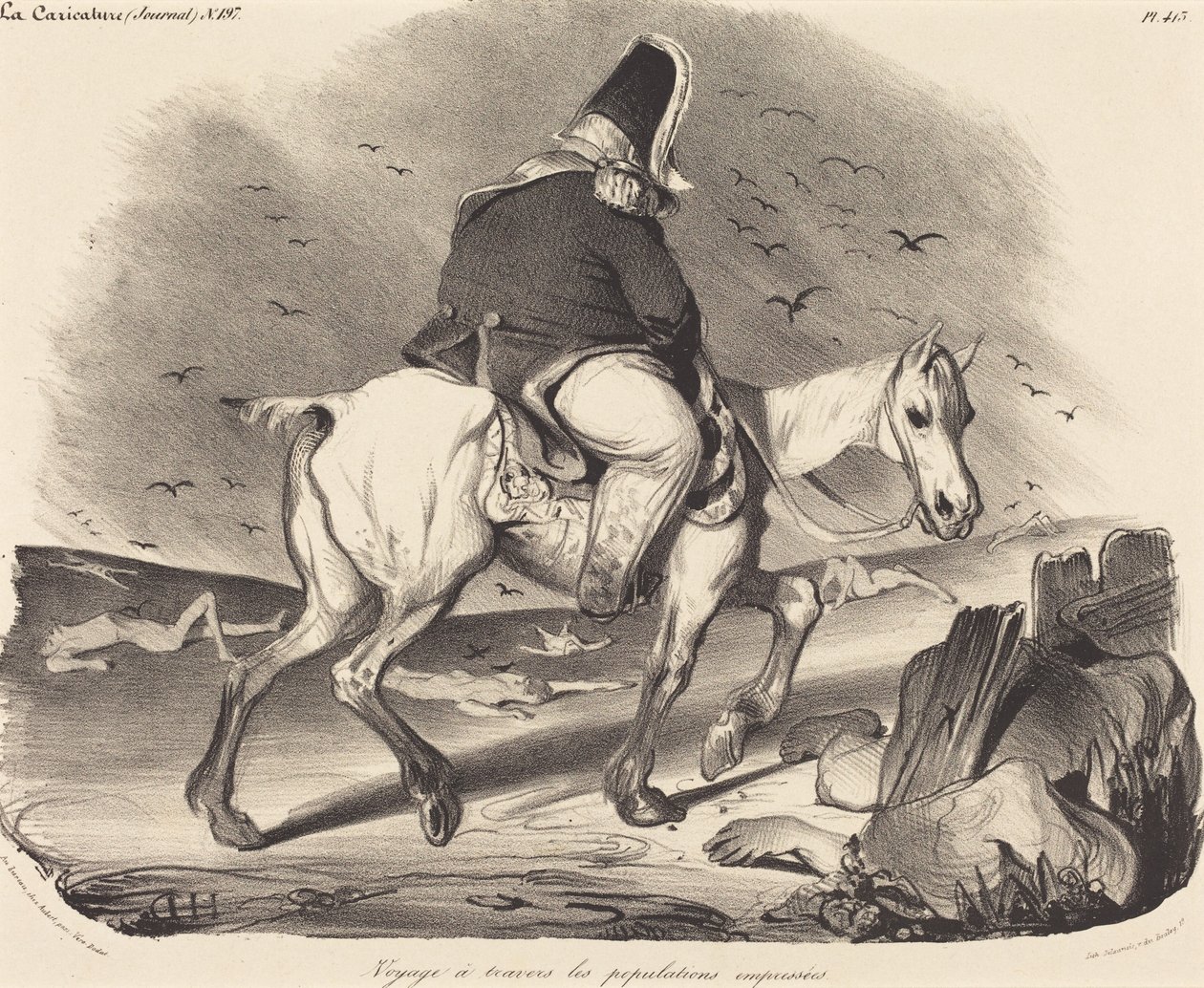 Reis langs de drukke menigten door Honoré Daumier