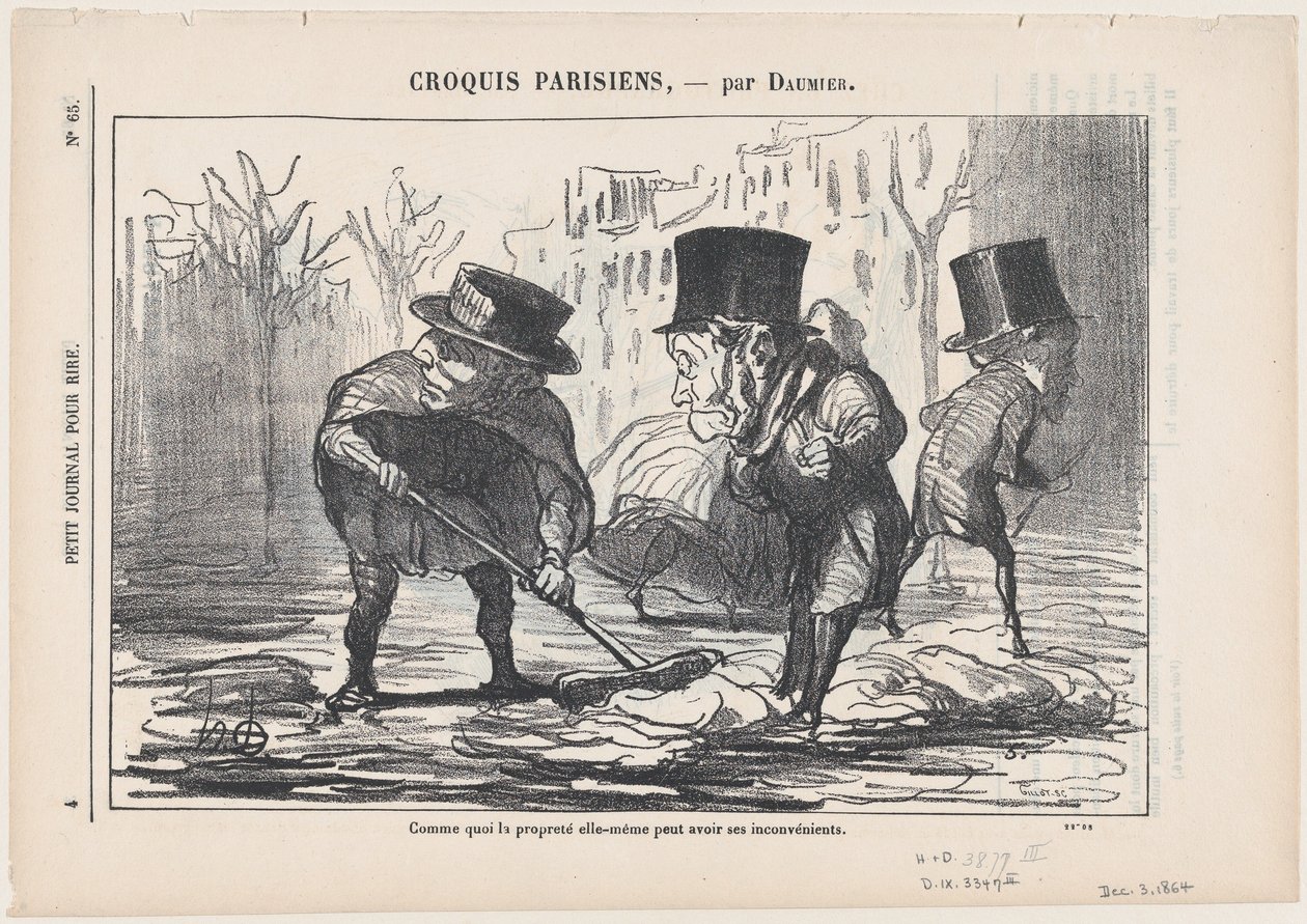 Hieruit blijkt dat zelfs netheid gevaarlijk kan zijn, uit „Parijse schetsen“ door Honoré Daumier
