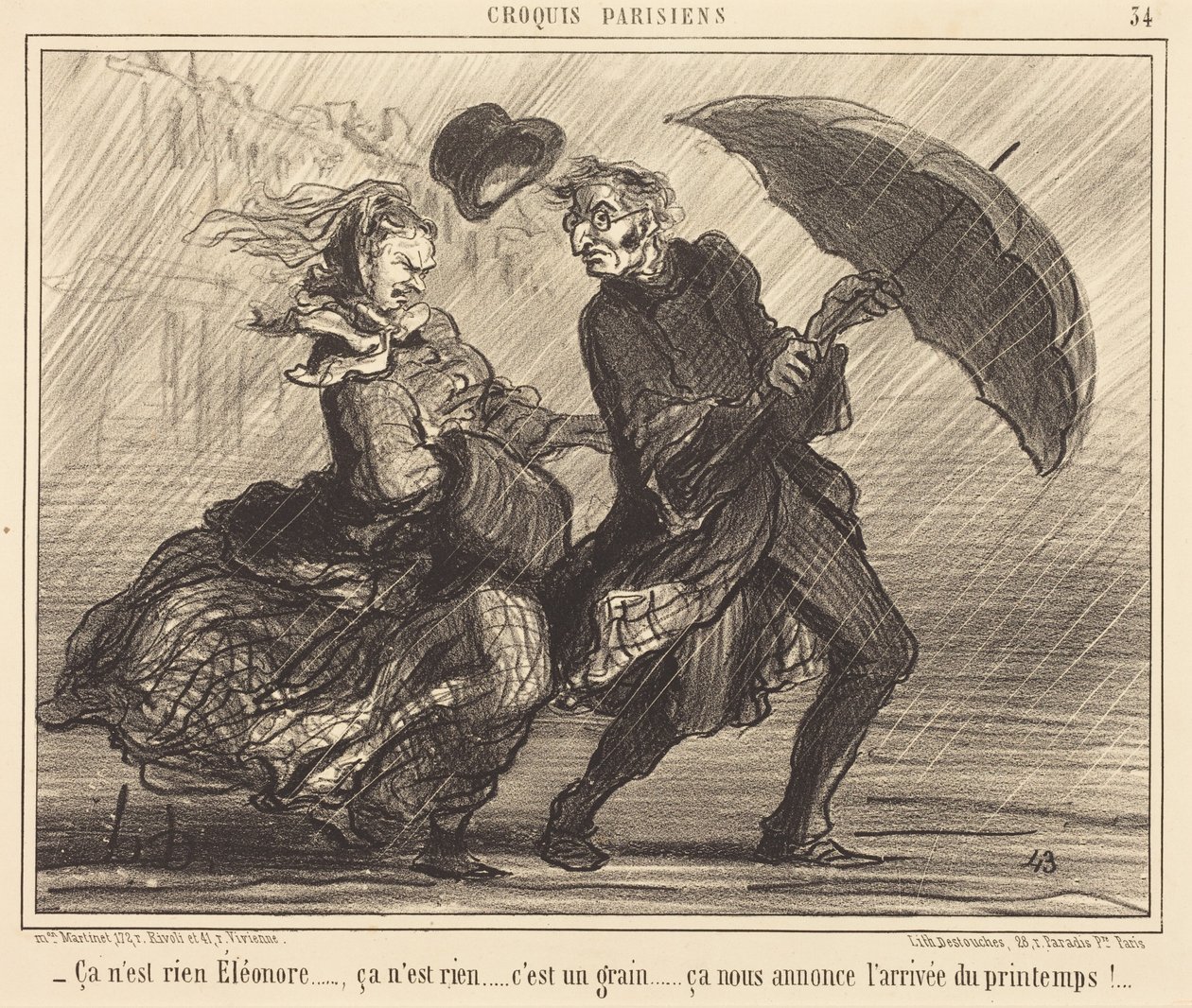 Het is niets, Éléonore... het is niets... door Honoré Daumier