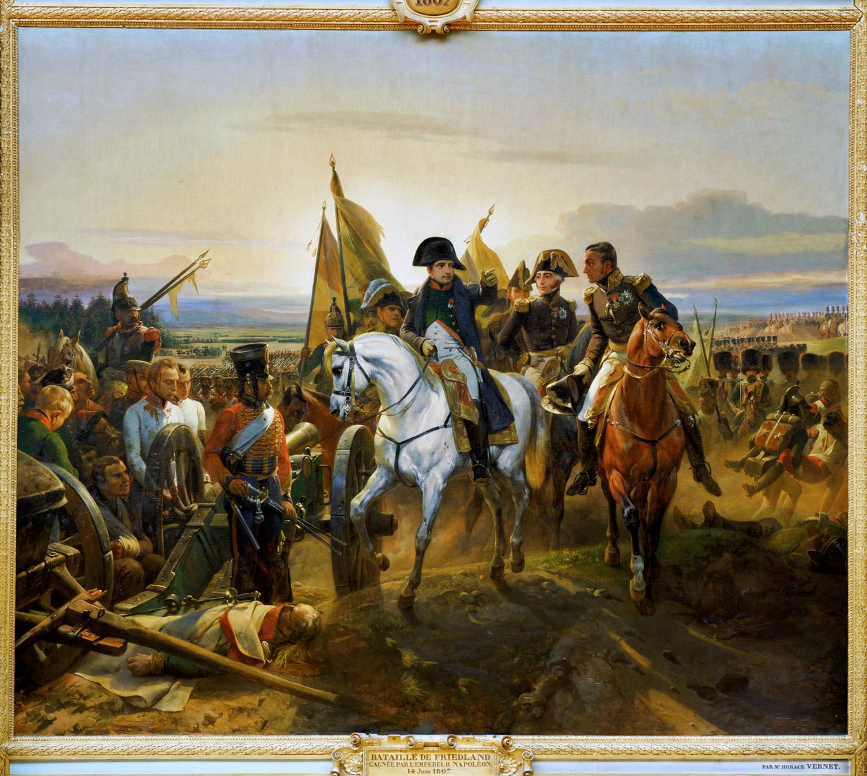 Slag bij Friedland gewonnen door keizer Napoleon I op 14 juni 1807 ... door Horace (after) Vernet