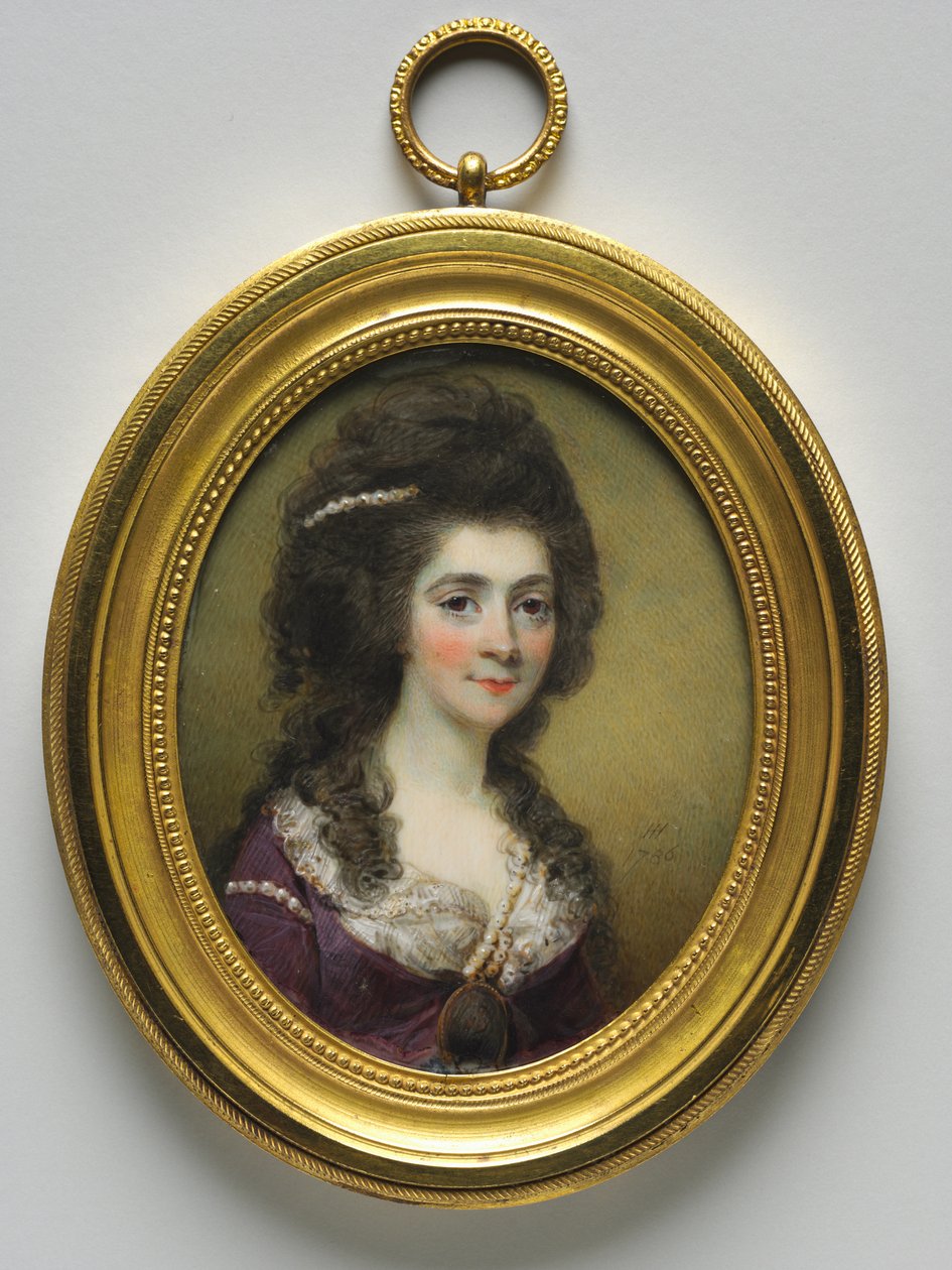 Portret van een vrouw, genaamd Mrs. Close, 1786 door Horace Hone
