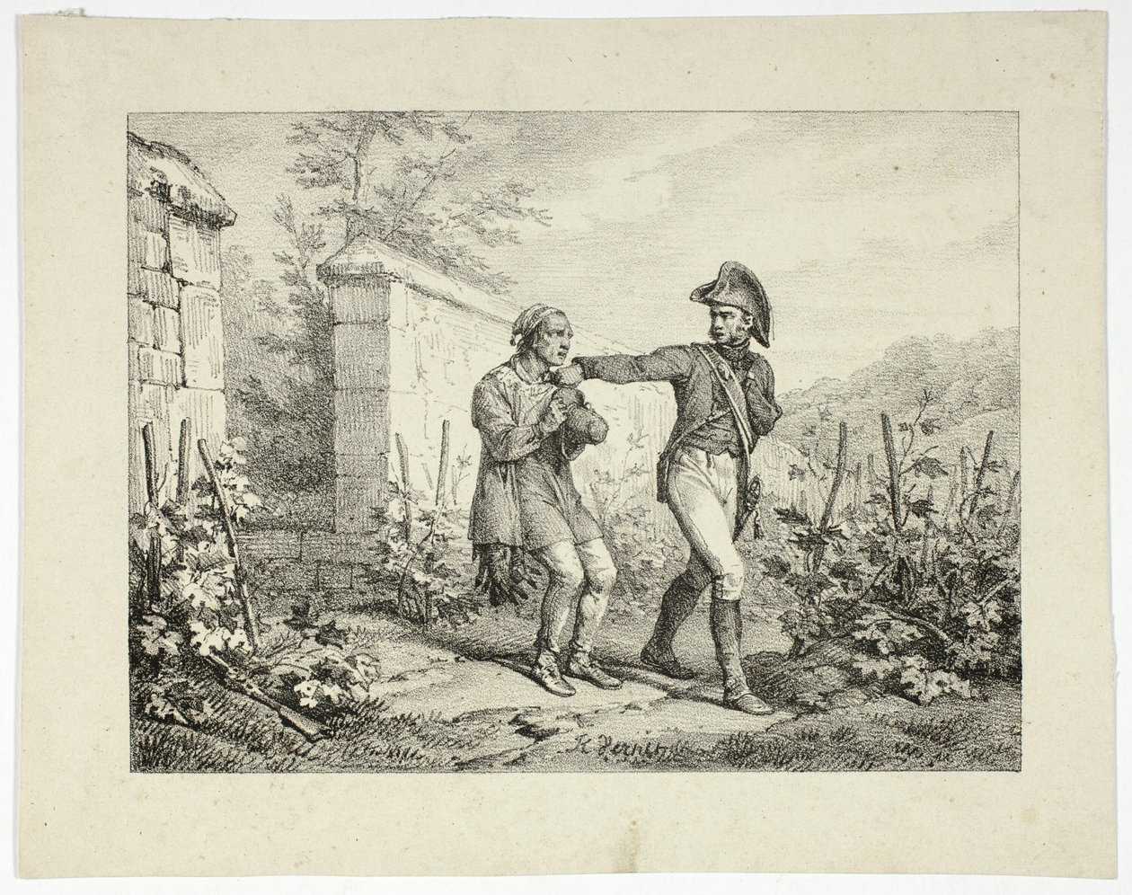 Arrestatie van een stroper door Emile Jean Horace Vernet