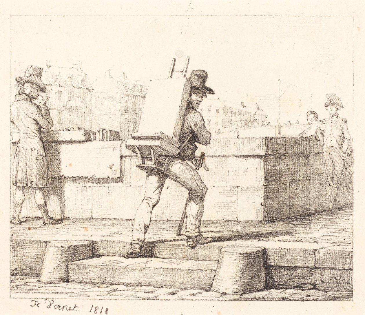 Frontispice voor de prentenmap „Croquis Lithographiques par H. Vernet“ door Horace Vernet