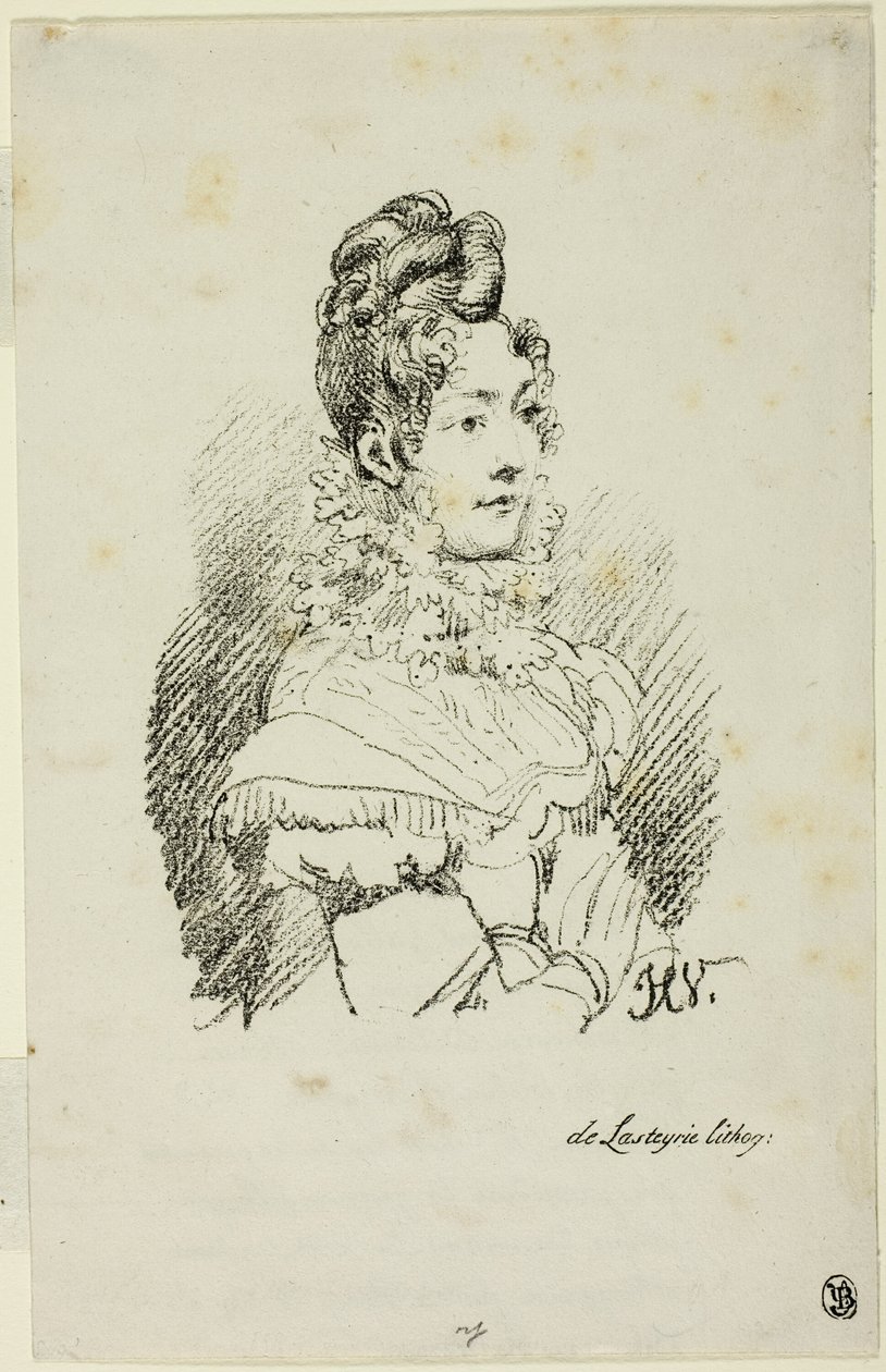 Portret van Madame Perregaux door Emile Jean Horace Vernet