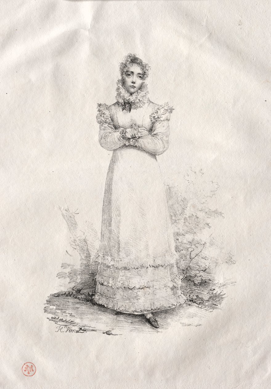 Jonge Vrouw Staand door Emile Jean Horace Vernet