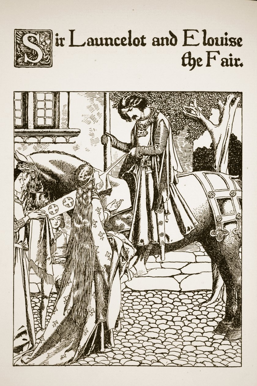 Sir Launcelot en Elouise de Schone, illustratie uit 