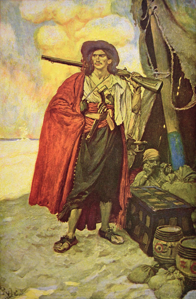 Bucaneer van Hispaniola in het Caribisch gebied door Howard (after) Pyle